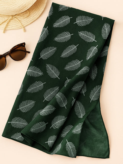 Leaf Me Alone Hijab - Bottle Green